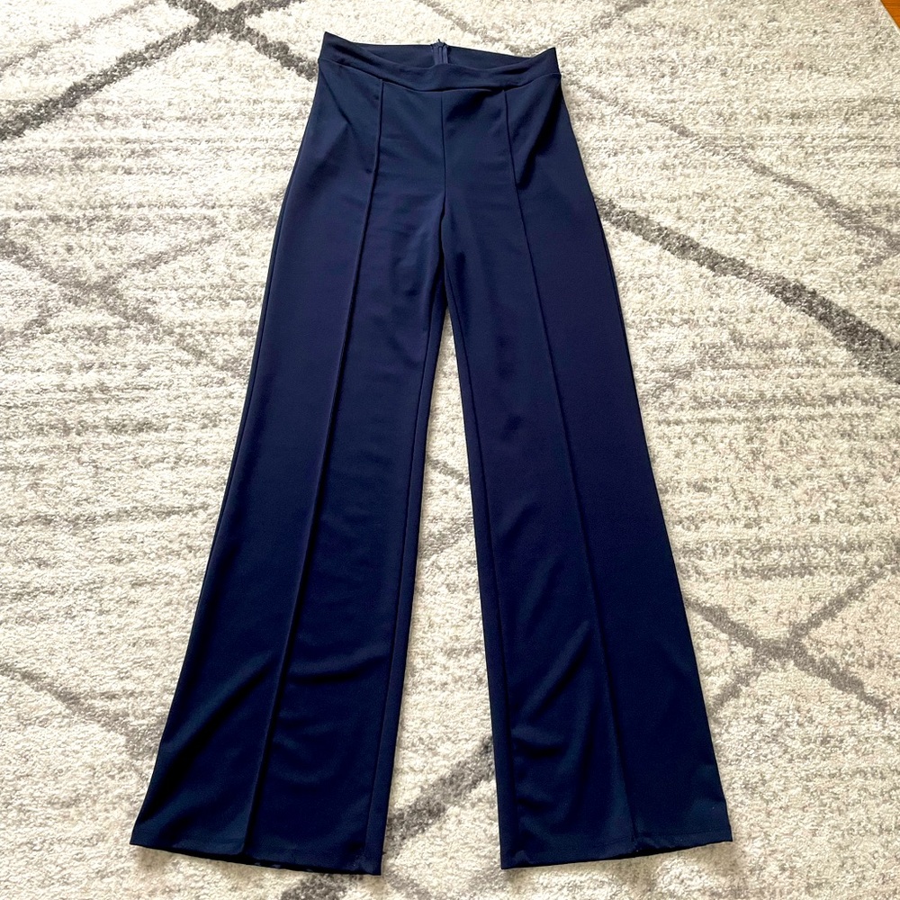Large Navy Blue Fashion Nova Flare Pants